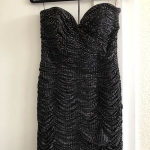Vicky Tiel Shirred black/Silver Dress